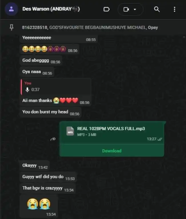 WhatsApp Chat Feedback 1